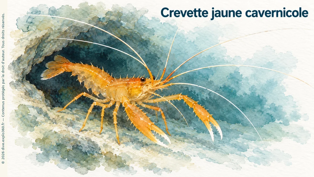 Crevette jaune cavernicole