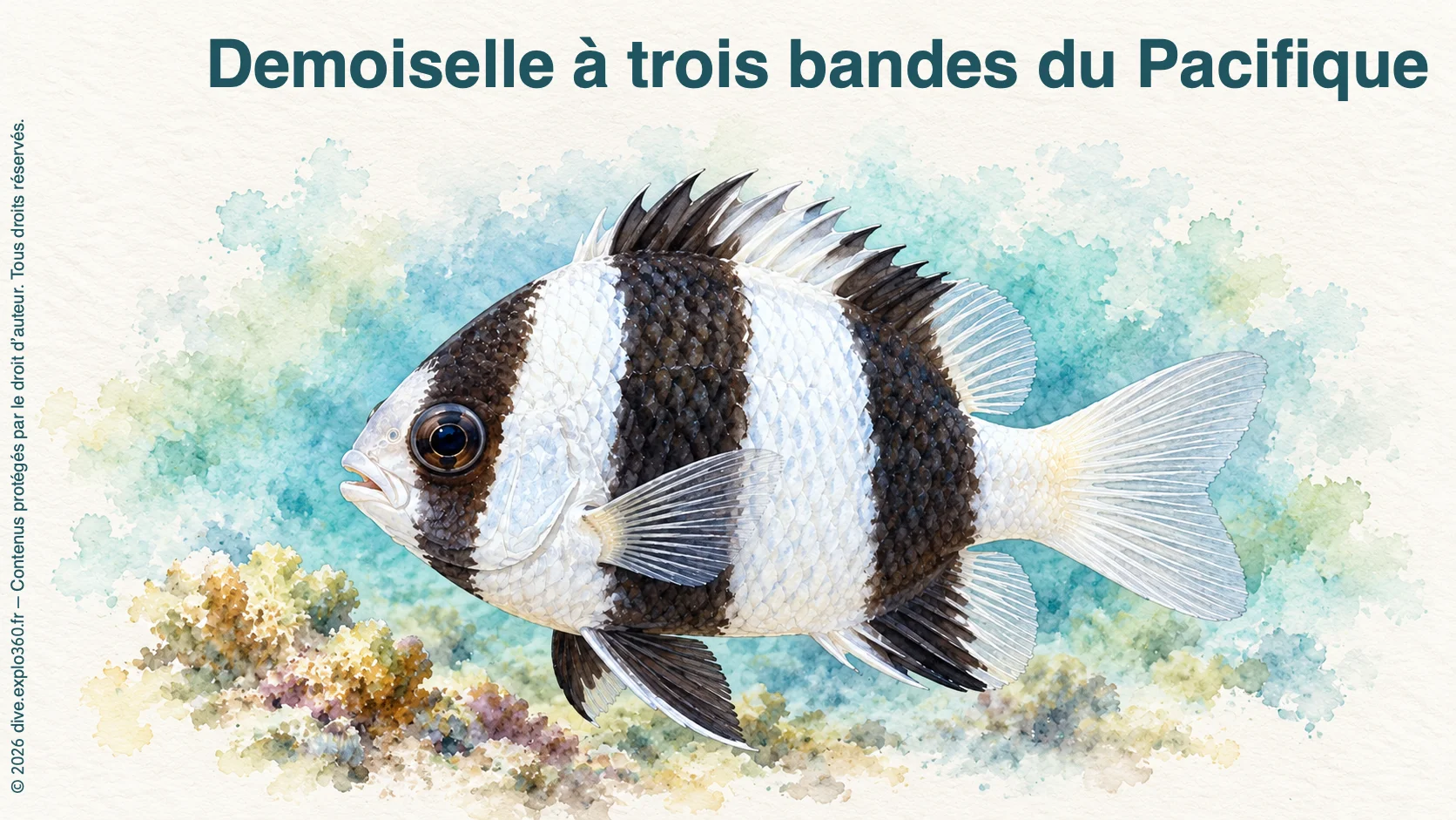 Demoiselle à trois bandes du Pacifique