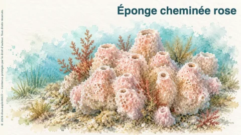 Illustration de Éponge cheminée rose