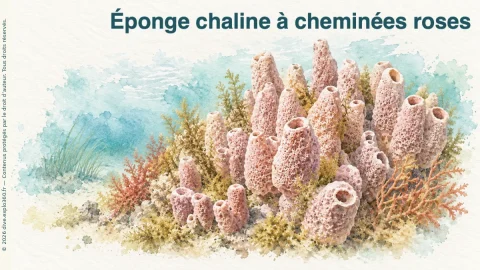 Illustration de Éponge chaline à cheminées roses
