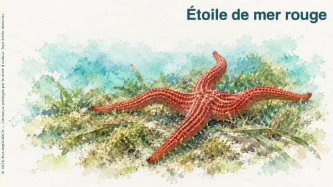 Illustration de Étoile de mer rouge