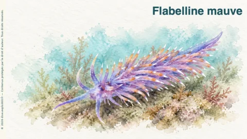 Illustration de Flabelline mauve