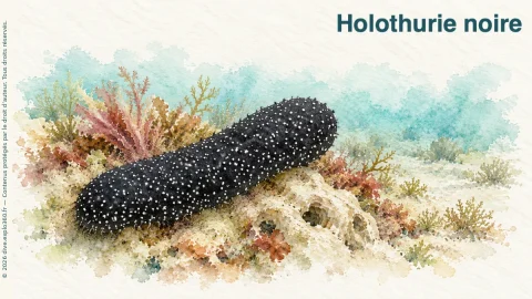 Illustration de Holothurie noire