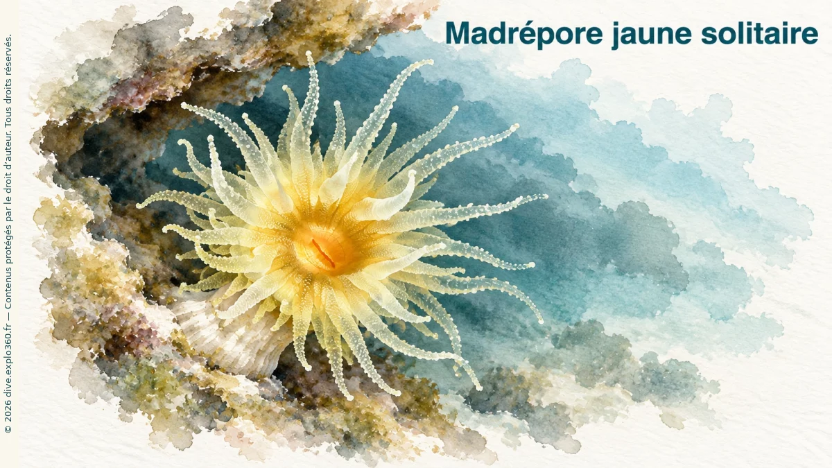 Madrépore jaune solitaire