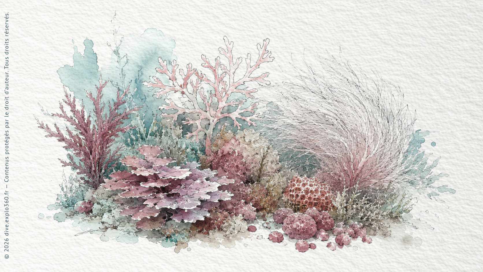 Illustration naturaliste — Algues rouges