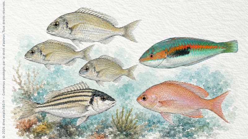 Illustration naturaliste — Démersal