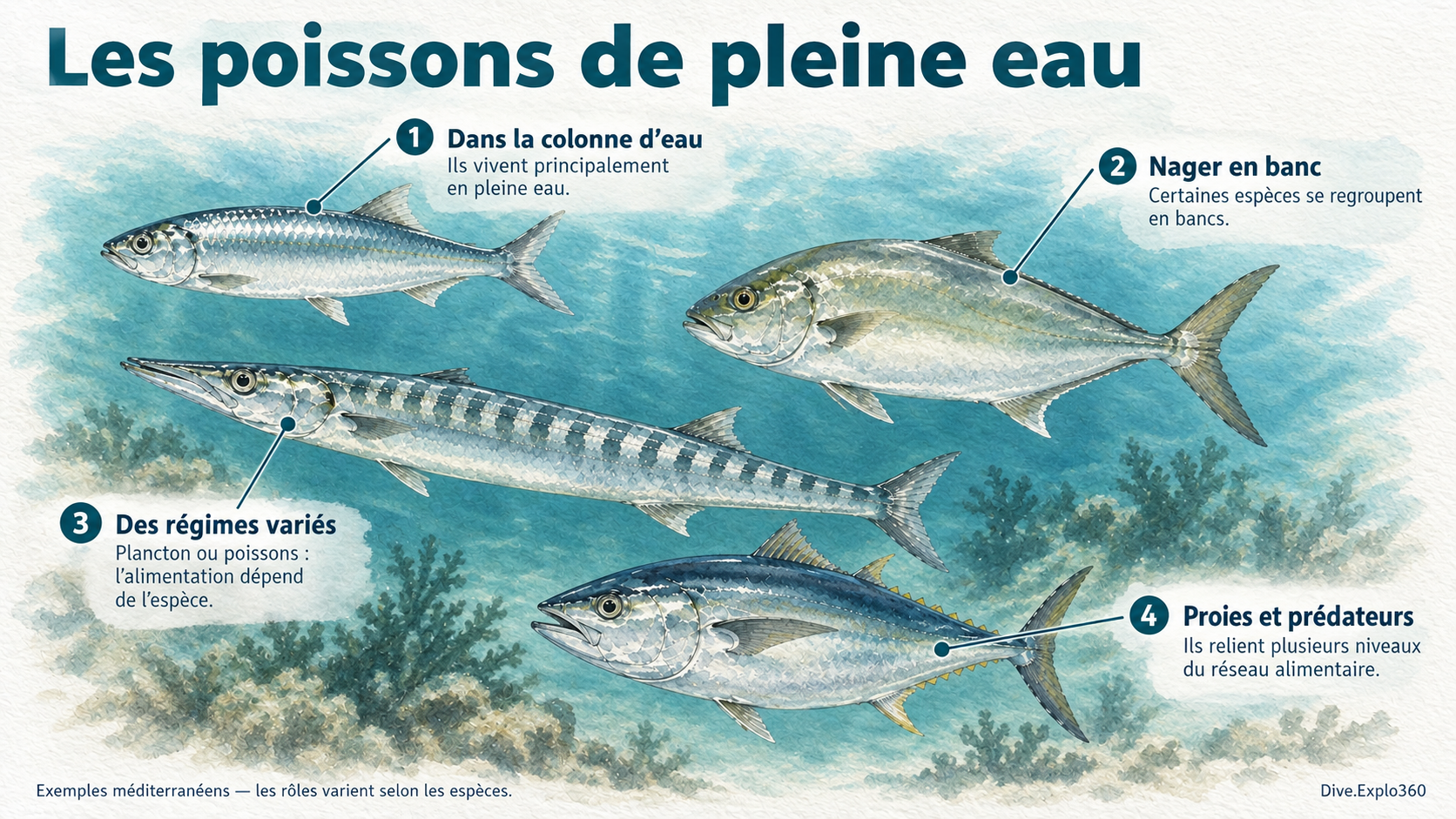 Illustration naturaliste — Pélagique