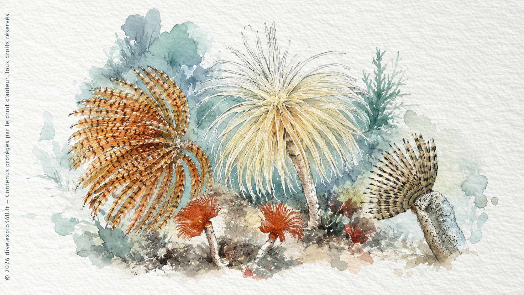Illustration naturaliste — Vers marins